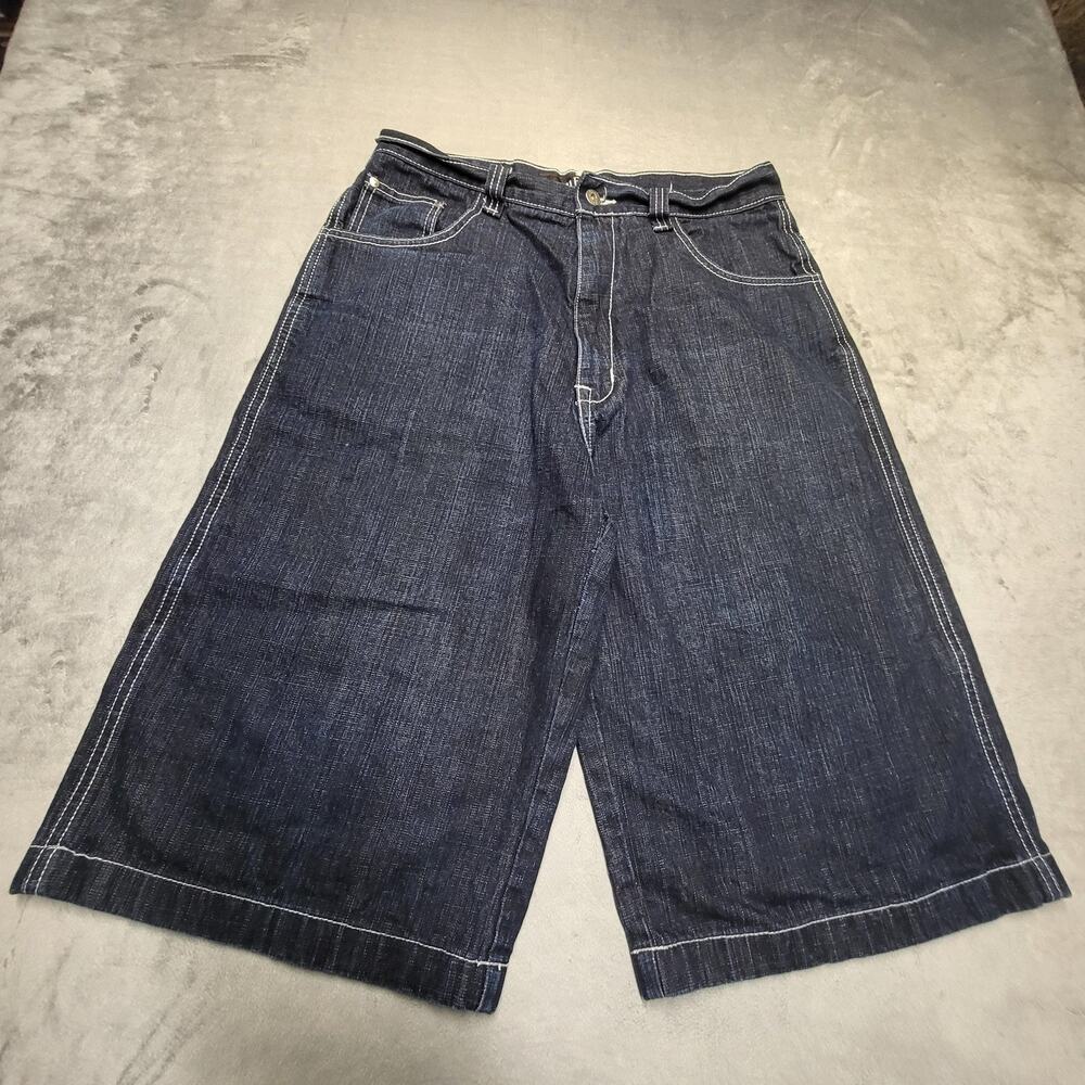 Ubug Bermuda Shorts Mens 34 Blue Denim Relaxed Fit Pockets 12in Inseam
